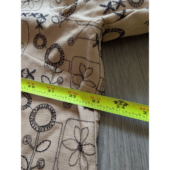 Alfred Dunner Beige Floral & Geometric Button-Up Shirt Jacket Sz 18 Linen Blend - Picture 8 of 8